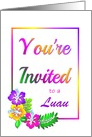 Colorful Floral Invitation/Luau/Hawaiian Party/Custom Card