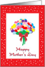 Mother’s Day Colorful Hearts Bouquet With Bow-Red White Dots card
