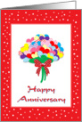 Happy Anniversary-For Couple-Colorful Hearts Bouquet card