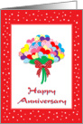 Happy Anniversary-For Wife-Colorful Hearts Bouquet card