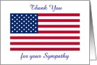 Thank You Sympathy With American Flag For Loss Of Service Person card