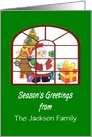Season’s Greetings From/Custom Name Card/Santa And Toys card