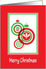 Merry Christmas-Red And Green Ornament Design card