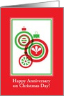 Anniversary on Christmas-Red And Green Ornament Design-Custom card