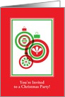 Christmas Party Invitation-Red And Green Ornament Design-Custom card