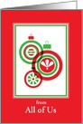 From All Of Us-Christmas-Red And Green Ornament Design-Custom card