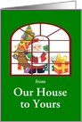 From Our House To Yours-Christmas-Santa and Bag Of Toys-Custom card