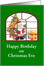Birthday on Christmas Eve-Santa and Bag Of Toys-Custom card