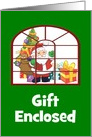 Gift Enclosed-Santa and Bag Of Toys-Custom card