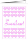 Pink Valentine Hearts For Your Sweetheart card