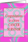 Cancer Remission Congratulations With Pink and Blue Swirls card