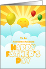 Fathers Day For Husband With Balloons Sunshine Happy Face card