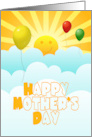 Mother’s Day Birthday With Balloons Sunshine And Happy Face card