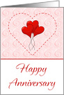 Anniversary For Spouse Or Partner With Red Heart Balloons And Heart card