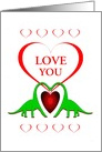 LOVE YOU Dinosaurs And Hearts Custom card