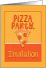 Pizza Party Invitation With Piece Of Pizza And Dripping Cheese card