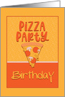 Pizza Birthday Party Invitation Piece Of Pizza And Dripping Cheese card