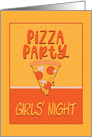 Girls Night Pizza Party Invitation Piece Of Pizza And Dripping Cheese card