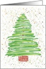 Merry Christmas Holiday Evergreen Tree Art card