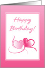 Happy Birthday With Pink Hearts card