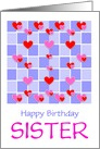 Happy Birthday Hearts For Sister/Custom card