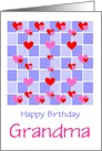 Happy Birthday For Grandma/Hearts/Custom card