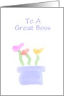 Happy Birthday Boss-Watercolor Tulips Painting-Custom card