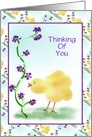 Thinking Of You/Chick With Purple Flowers/Custom card