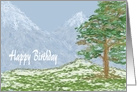 Happy Birthday To Employee With Painted ’look’ Mountains card