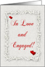 In Love and Engaed-Engagement Party-Hearts`n Rice card