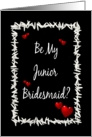Rice and Red Hearts-Bridal Attendant Invite for Junior Bridesmaid card