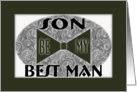 Best Man - Son - Black Bow Tie card