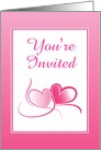 Pink Hearts-Wedding Anniversary Party Invitation/Custom card