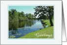 Greetings River Landscape With Trees And Old Bridge/Custom card