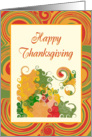 Happy Thanksgiving With Fall Colored Swirls card