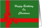 Birthday on Christmas-Poinsettias-Custom card