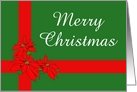 Merry Christmas-Poinsettias-Ribbons-Custom card