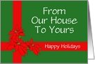 Christmas-From Our House to Yours-Poinsettias-Custom Card