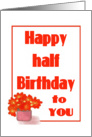 Half Birthday-Flowers-Daisies-Painted card