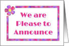 General Announcement with Big Bold Text and 60s Flower Design card