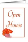 Open House Party-Orange Painted Flowers In Flower Pot-Graphic Art card