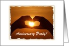 Romantic Anniversary Party Invitation Sunset Heart-Custom card