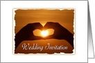 Romantic Wedding Invitation With Sunset And Heart card