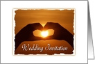 Romantic Wedding Invitation With Sunset And Heart card
