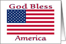 God Bless America With American Flag For Flag Day card