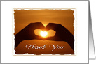 Thank you Sunset And Heart Blank Note Card