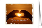Romantic After Wedding Reception Invitation Sunset Heart card