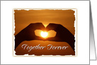 Romantic Ring Ceremony Sunset And Heart card