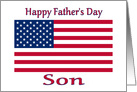 Father’s Day With American Flag For Son Patriotic Military card