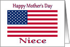 Mothers Day For Niece With American Flag card